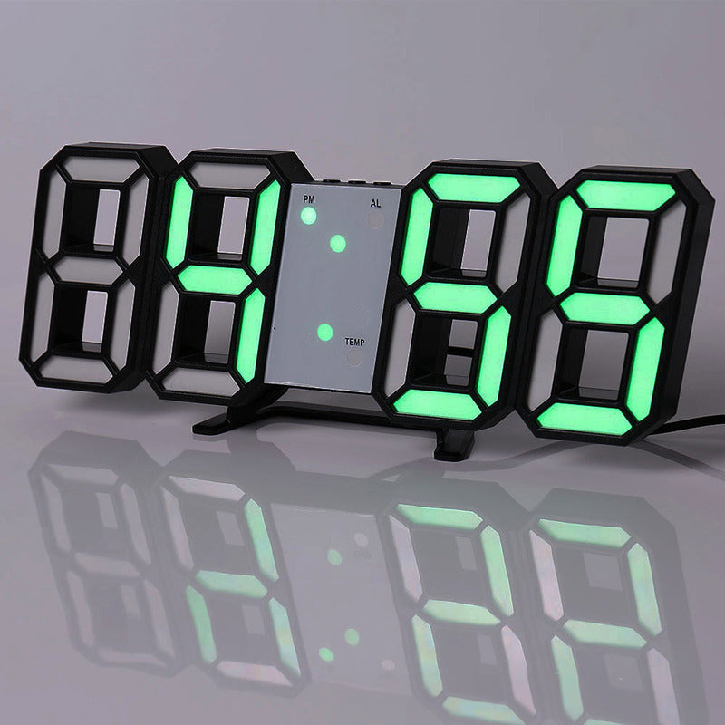 3D LED Digital Alarm Clock - Colorful Display 12/24 Hour Format for Bedroom & Office