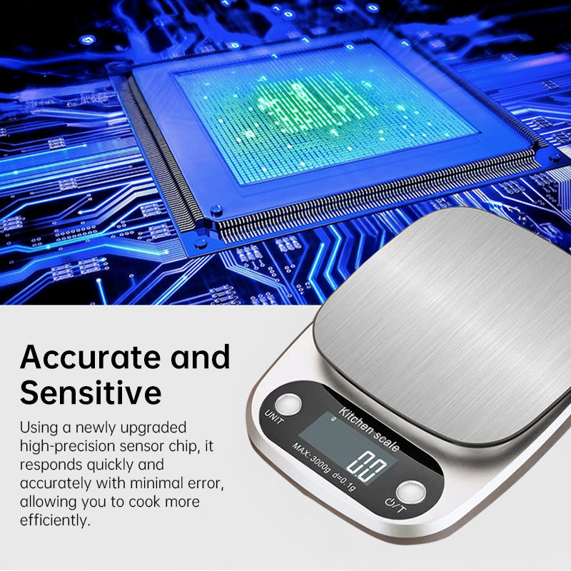 10kg/5kg/3kg Digital Kitchen Scale - High Precision for Baking, Cooking & Jewelry | LCD Display