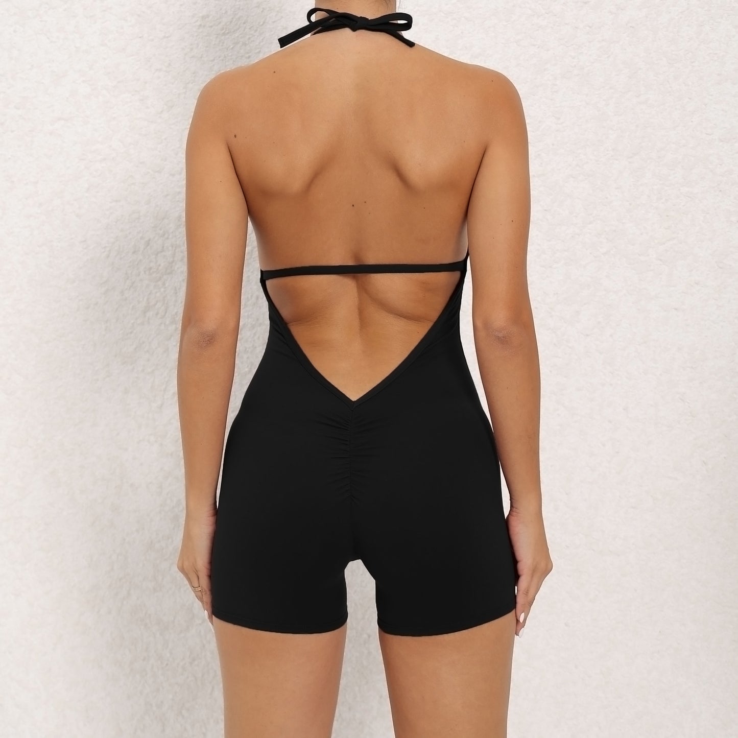 Peach Hip Yoga Jumpsuit - Women's Booty Lifting Workout Bodysuit