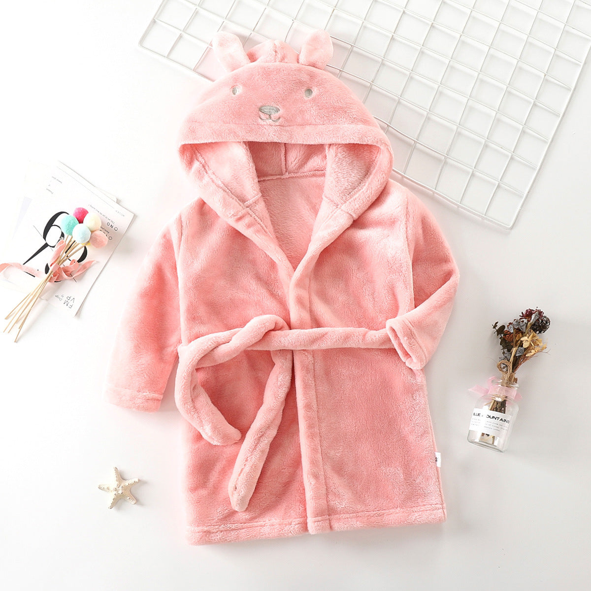 Kids Coral Fleece Winter Robe – Thick Flannel Bathrobe | Soft Warm Sleepwear for Boys & Girls