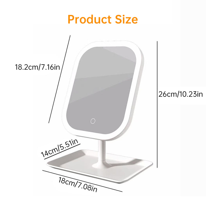Large Square LED Makeup Mirror with Adjustable Lighting - Rotating Vanity Mirror 1-2PCS