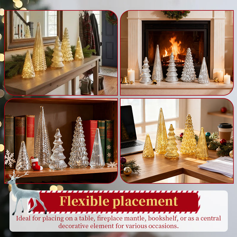 3D Printed Light-Up Trees - 5-Piece LED Tabletop Decor Set