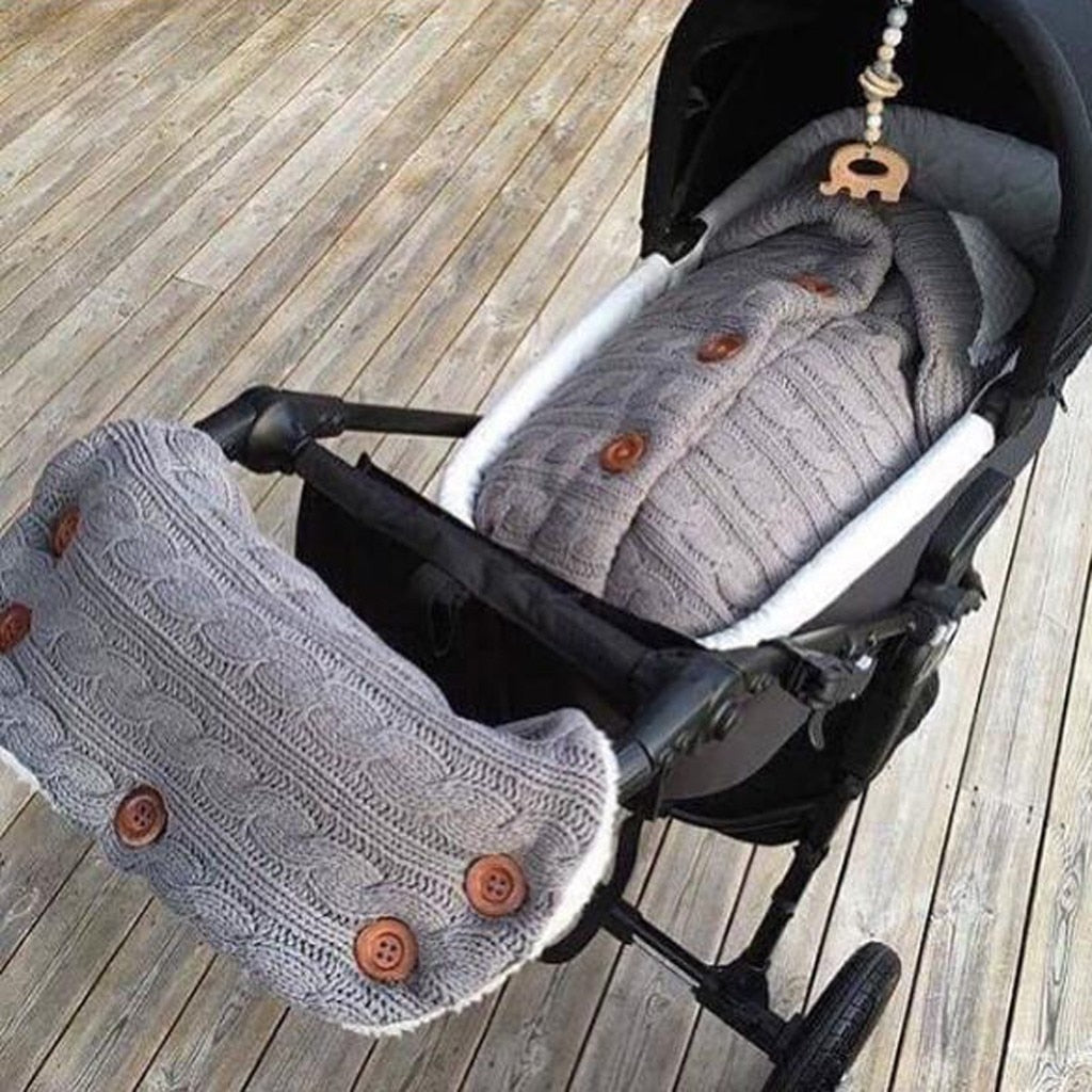 Baby Winter Swaddle Sleeping Bag with Stroller Gloves – Soft Fleece Wrap for Newborns