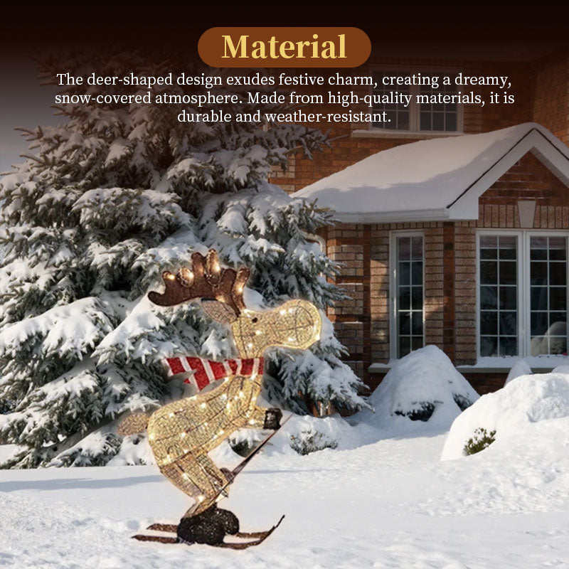 LED Skiing Reindeer Christmas Ornament - Lawn & Tree Decor