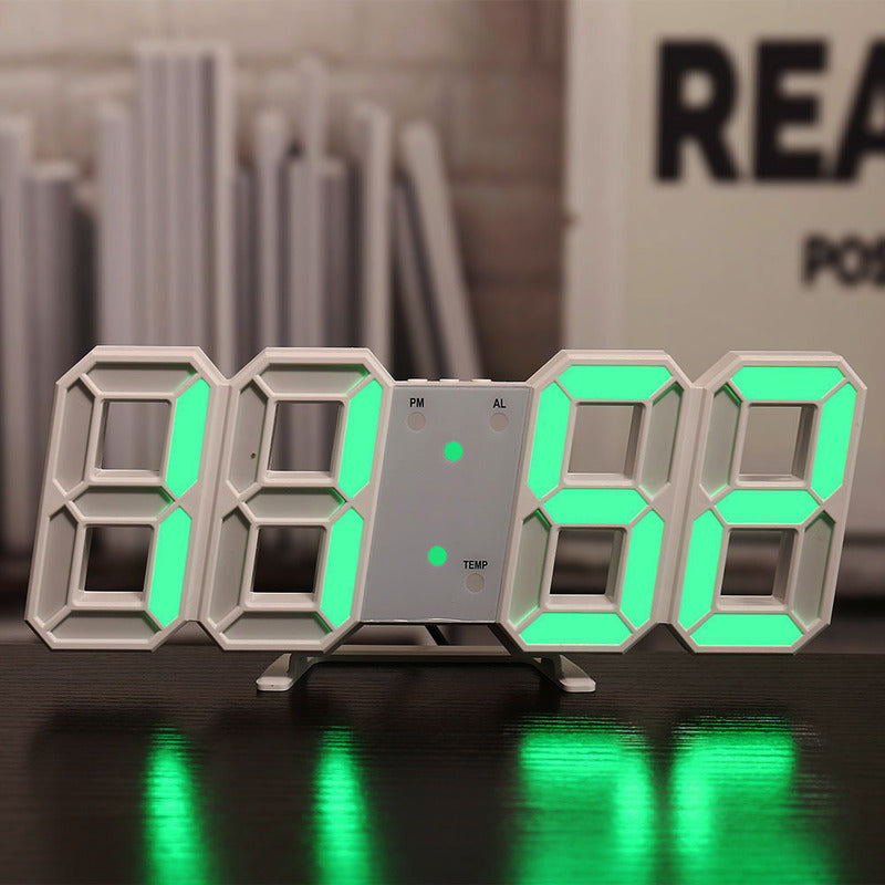 3D LED Digital Alarm Clock - Colorful Display 12/24 Hour Format for Bedroom & Office