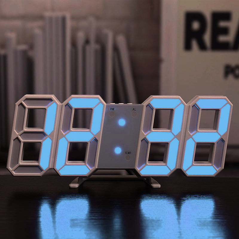 3D LED Digital Alarm Clock - Colorful Display 12/24 Hour Format for Bedroom & Office