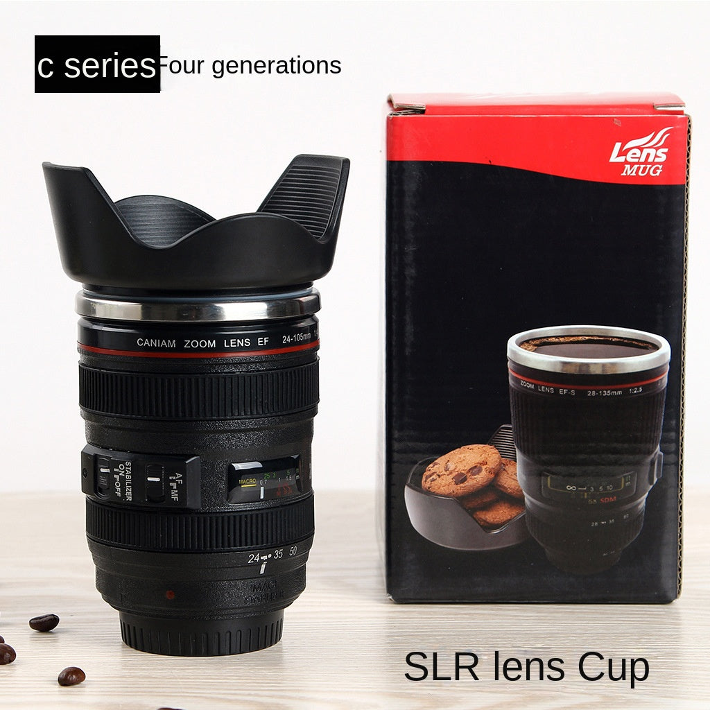 Camera Lens Coffee Mug - Stainless Steel Photographer Gift Cup | DSLR Lens Design