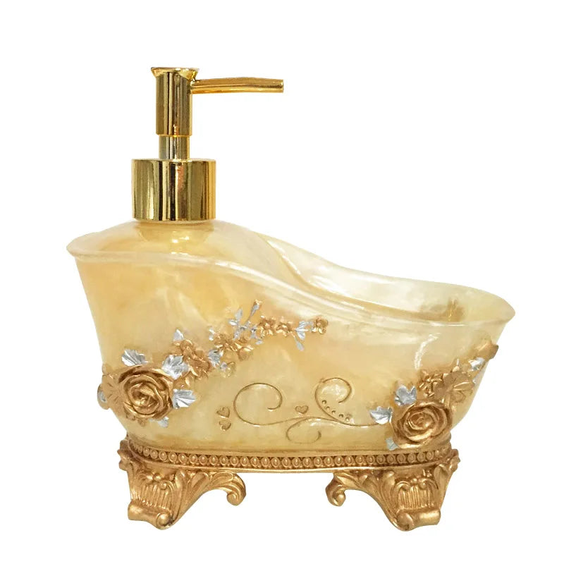 Resin Bathtub-Shaped Soap Dispenser – European Style Liquid Bottle for Bathroom & Sink