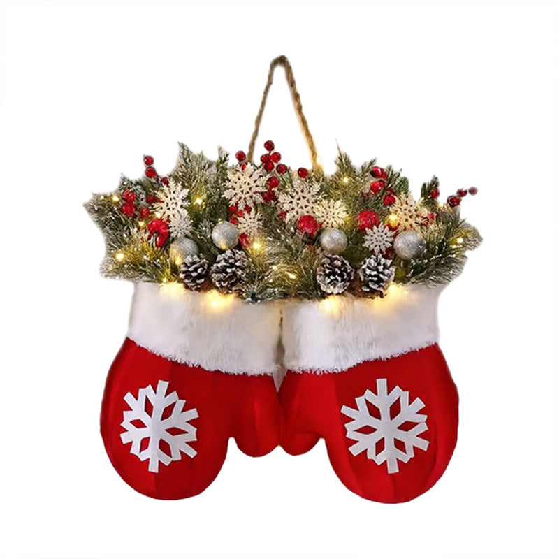 Creative Glove-Shaped Christmas Garland - Festive Door & Window Decoration for Holiday Parties