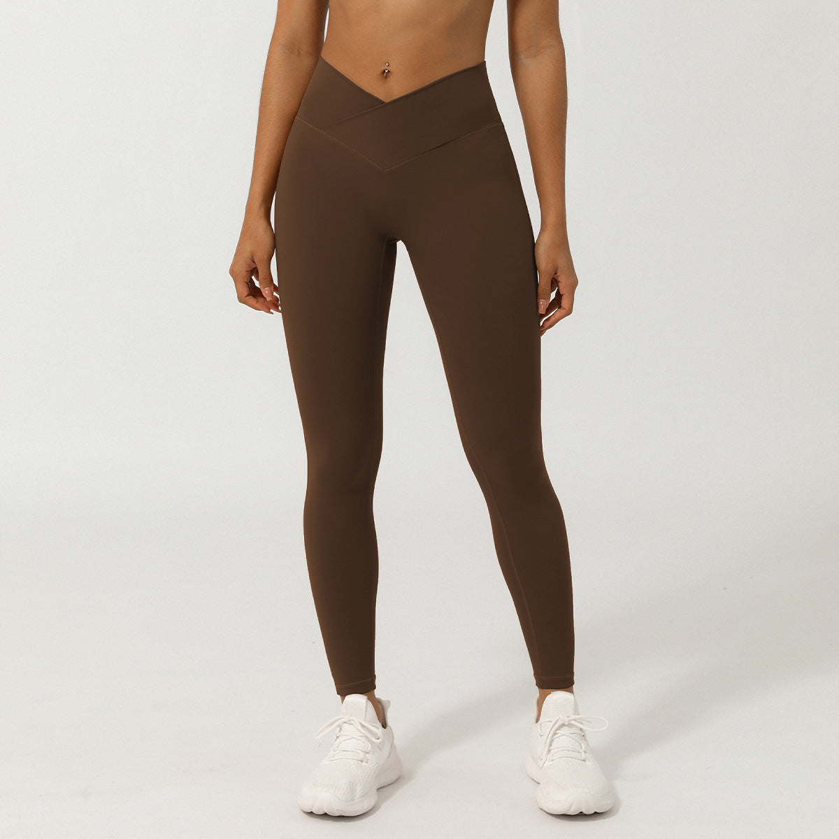 High Waist Yoga Leggings - Crossover V-Waist Butt Lift Pants | Quick Dry Nylon