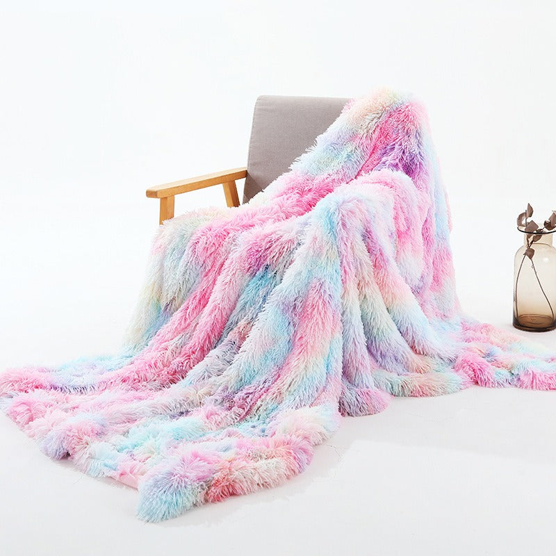 Soft Tie-Dye Plush Blanket – Photography Prop, Nap & Sofa Throw (Multiple Sizes)