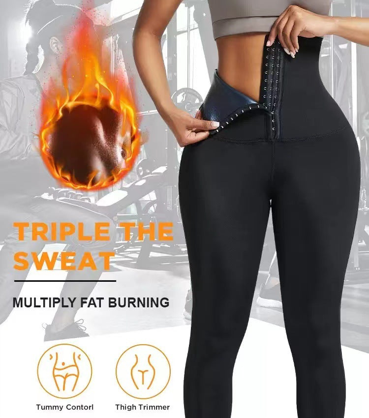 High Waist Compression Yoga Pants - Tummy Control Cropped Leggings