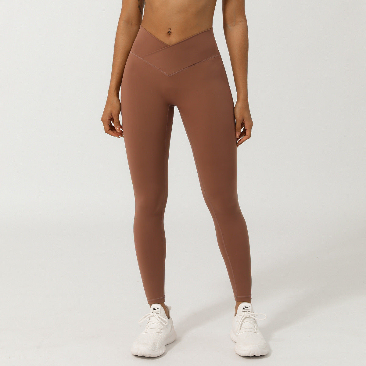 High Waist Yoga Leggings - Crossover V-Waist Butt Lift Pants | Quick Dry Nylon