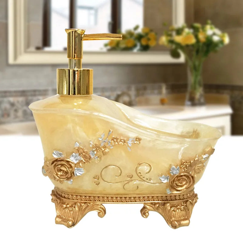 Resin Bathtub-Shaped Soap Dispenser – European Style Liquid Bottle for Bathroom & Sink