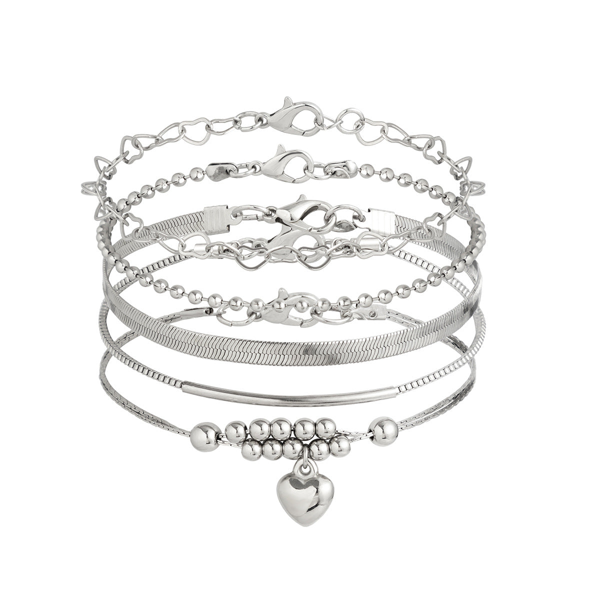 Love Beaded Ankle Chain Set - Hip Hop Punk Snake Bone Foot Jewelry