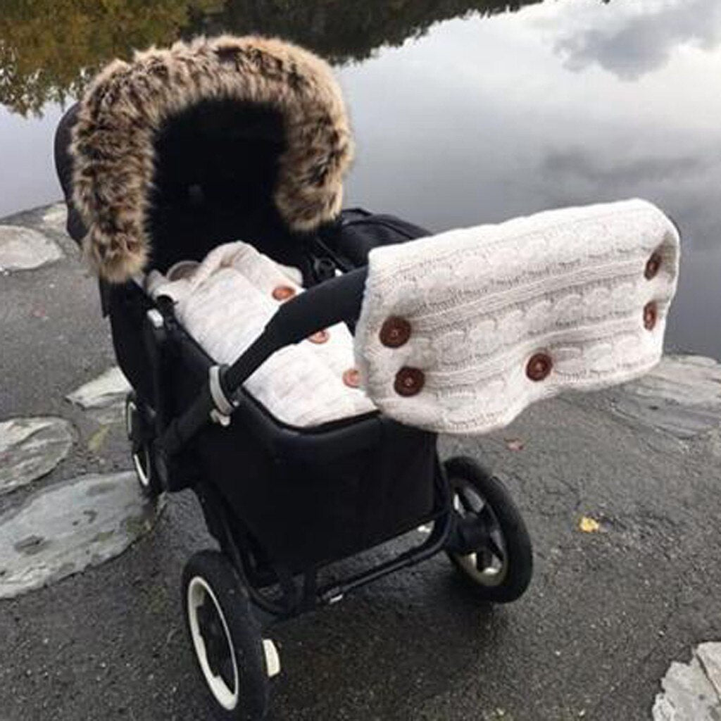 Baby Winter Swaddle Sleeping Bag with Stroller Gloves – Soft Fleece Wrap for Newborns