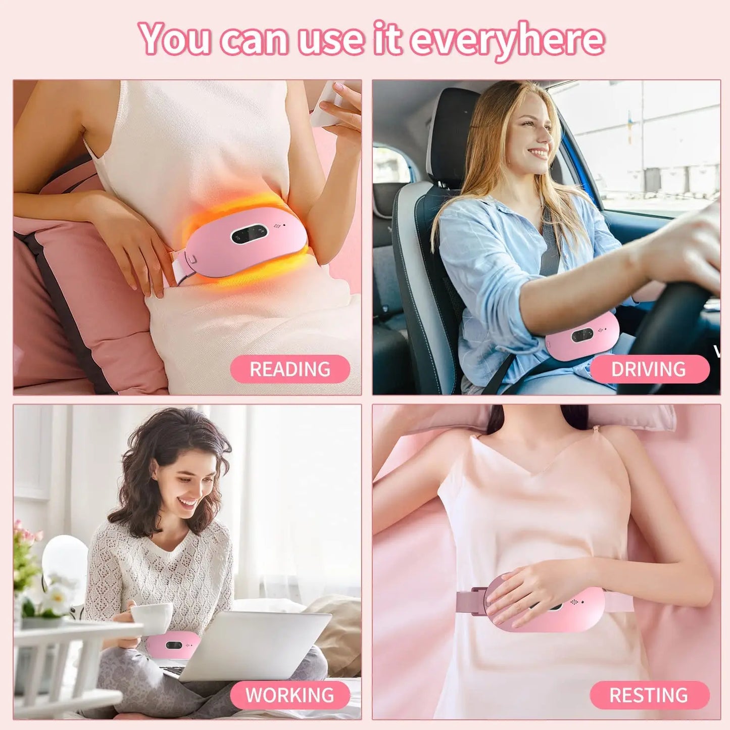 Menstrual Heating Pad - Electric Massage Belt Period Pain Relief