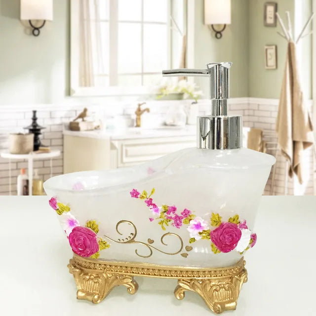 Resin Bathtub-Shaped Soap Dispenser – European Style Liquid Bottle for Bathroom & Sink