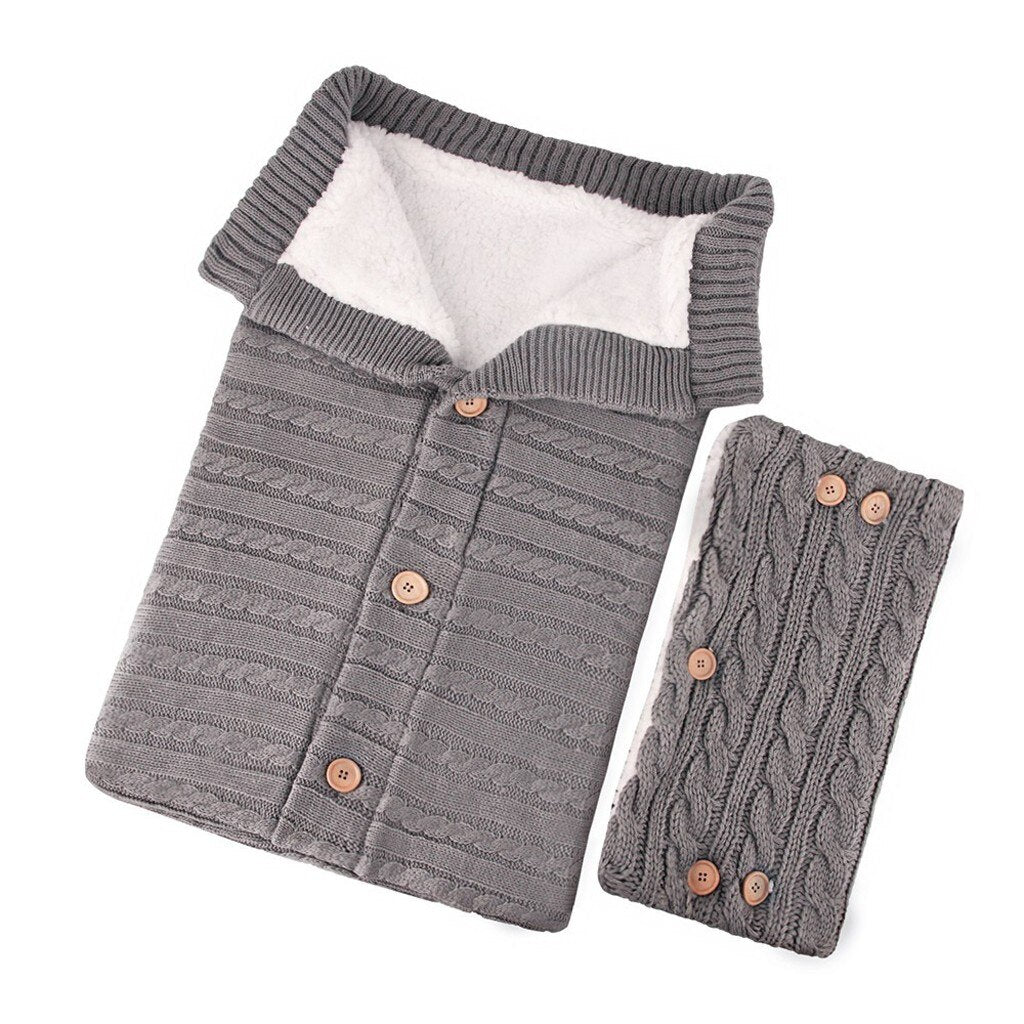 Baby Winter Swaddle Sleeping Bag with Stroller Gloves – Soft Fleece Wrap for Newborns