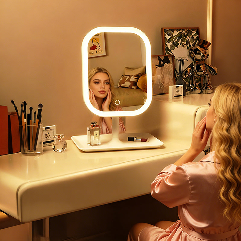 Large Square LED Makeup Mirror with Adjustable Lighting - Rotating Vanity Mirror 1-2PCS