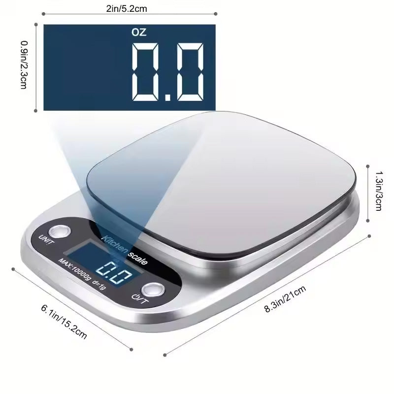 10kg/5kg/3kg Digital Kitchen Scale - High Precision for Baking, Cooking & Jewelry | LCD Display