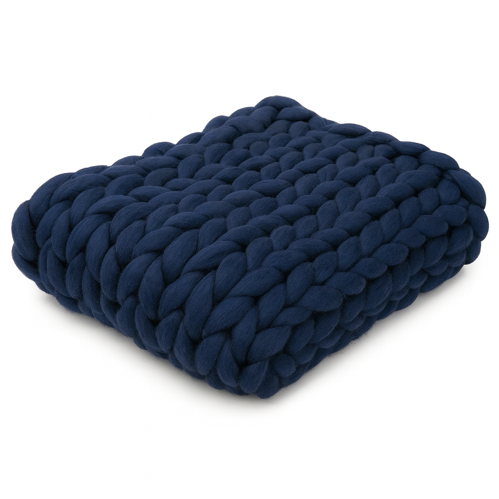 Chunky Knitted Blanket – Super Thick Soft Handmade Throw for Sofa & Bed
