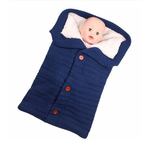 Knitted Baby Winter Sleeping Bag – Warm Wool Footmuff for Stroller | Newborn Swaddle Sleepsack