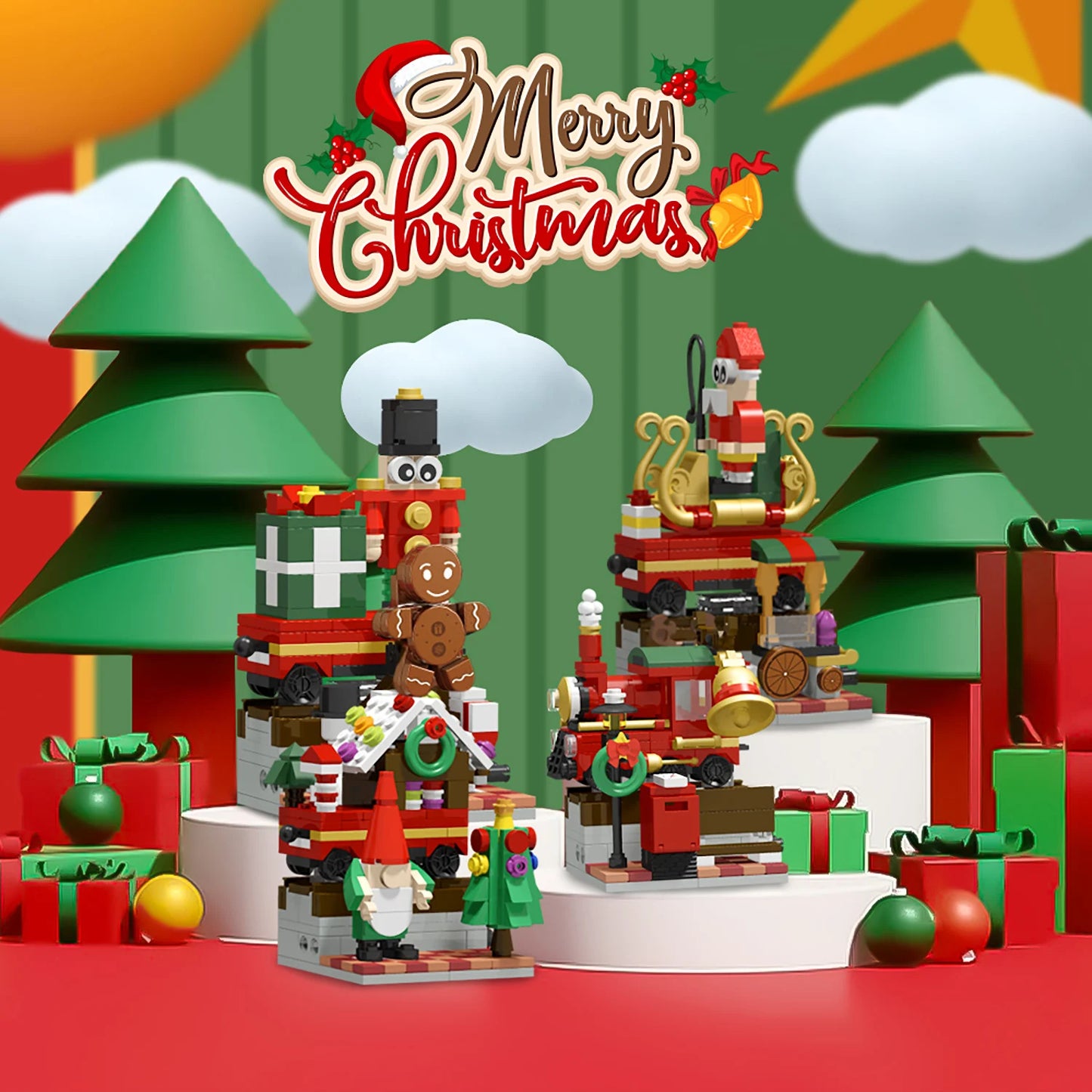 Christmas Advent Calendar Building Blocks - 24 Day Train Set