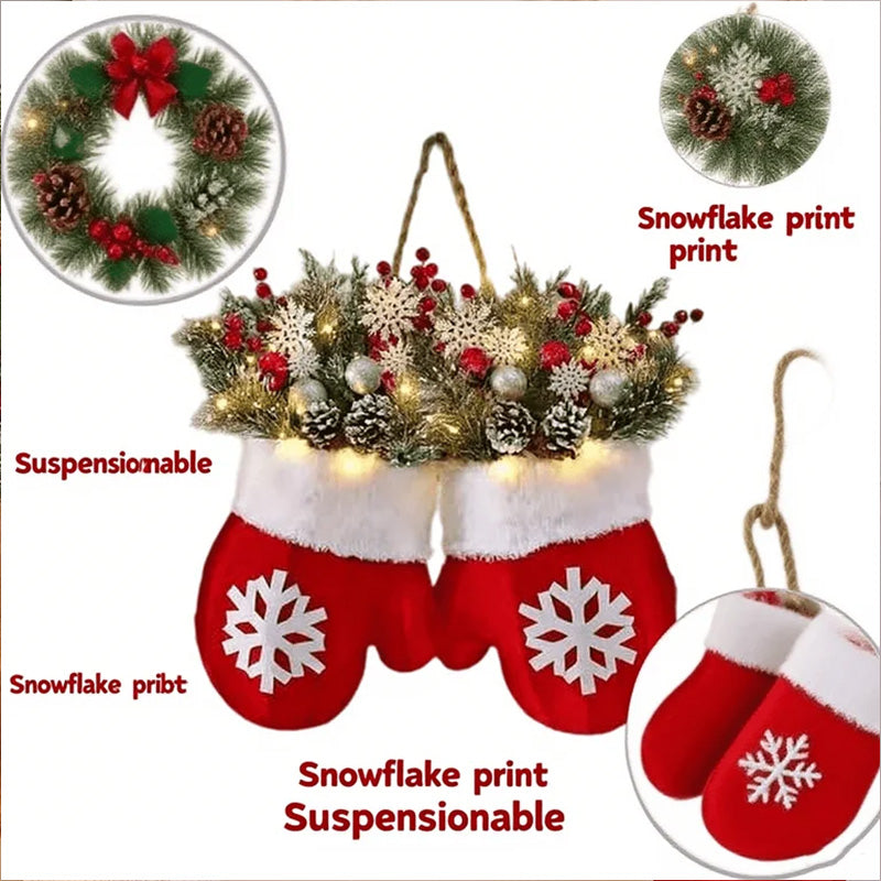 Creative Glove-Shaped Christmas Garland - Festive Door & Window Decoration for Holiday Parties