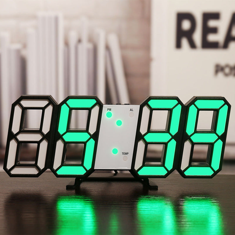 3D LED Digital Alarm Clock - Colorful Display 12/24 Hour Format for Bedroom & Office