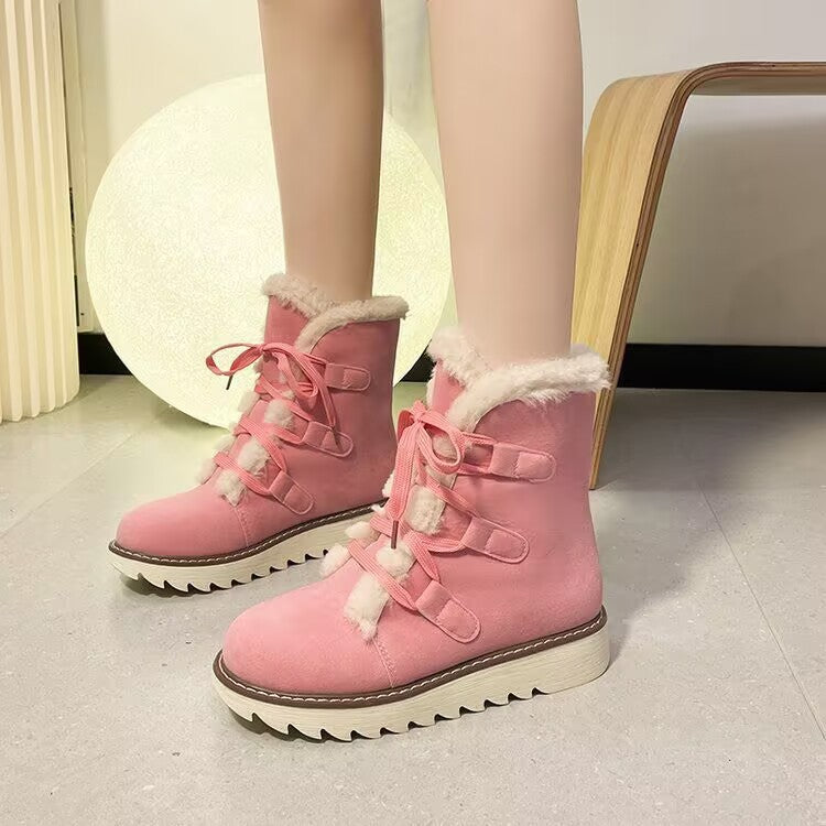 Women's Warm Snow Boots - Lace-Up Waterproof Winter Boots | XpressFamilyGo