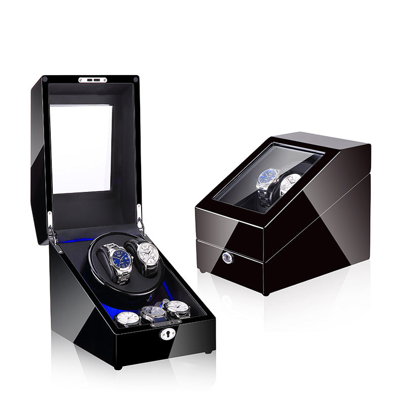 Luxury Automatic Watch Winder Box – Silent Motor, LED Light & Storage | Single Watch Display Case