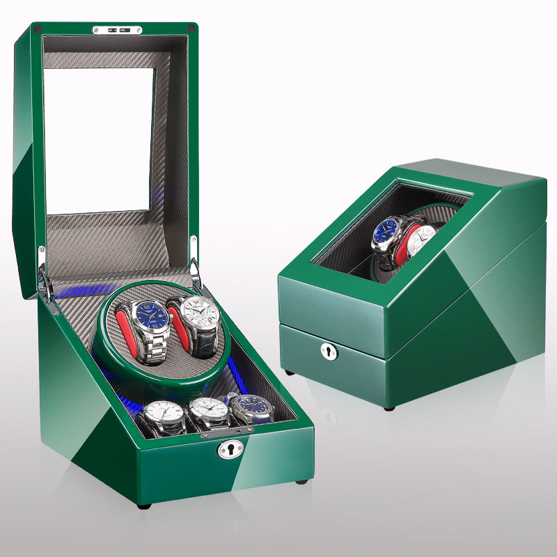 Luxury Automatic Watch Winder Box – Silent Motor, LED Light & Storage | Single Watch Display Case
