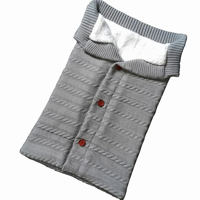 Knitted Baby Winter Sleeping Bag – Warm Wool Footmuff for Stroller | Newborn Swaddle Sleepsack