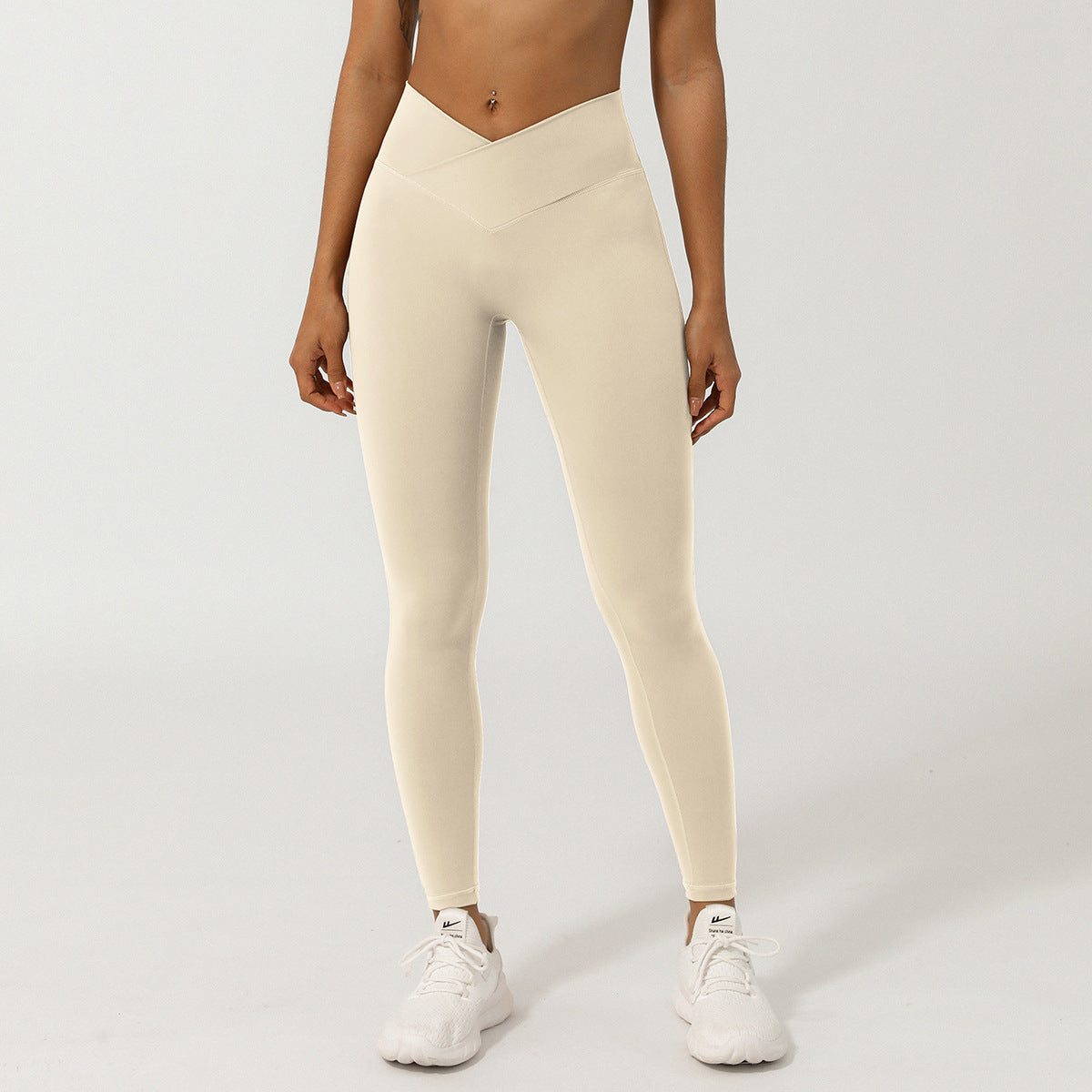 High Waist Yoga Leggings - Crossover V-Waist Butt Lift Pants | Quick Dry Nylon