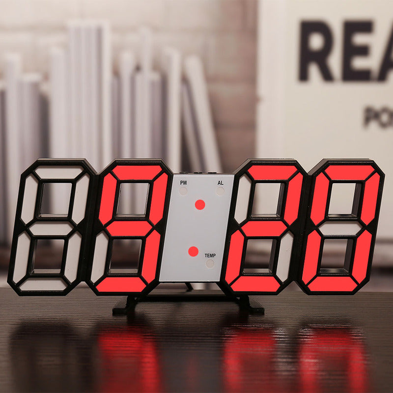 3D LED Digital Alarm Clock - Colorful Display 12/24 Hour Format for Bedroom & Office