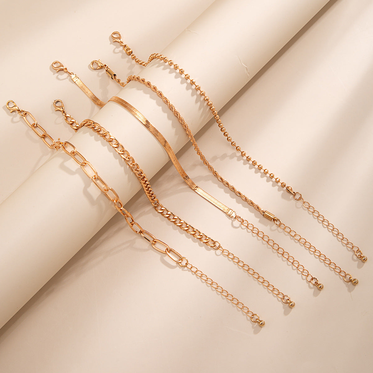 Love Beaded Ankle Chain Set - Hip Hop Punk Snake Bone Foot Jewelry