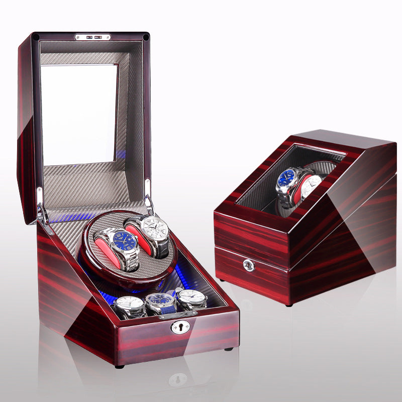 Luxury Automatic Watch Winder Box – Silent Motor, LED Light & Storage | Single Watch Display Case