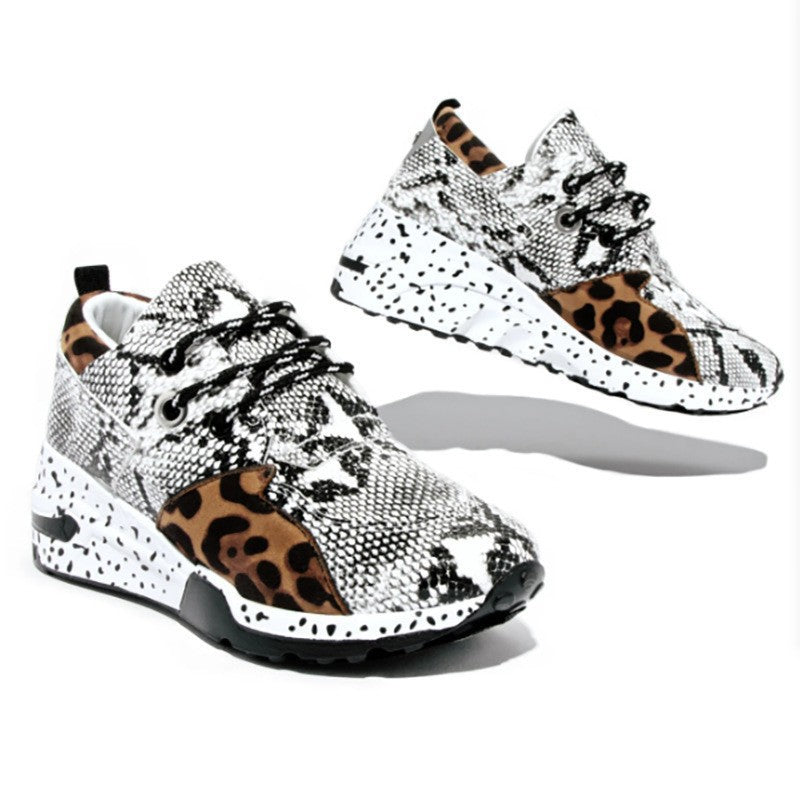 Women’s Platform Mixed‑Color Sneakers – Lightweight Casual Running Shoes | Plus Size 35–42