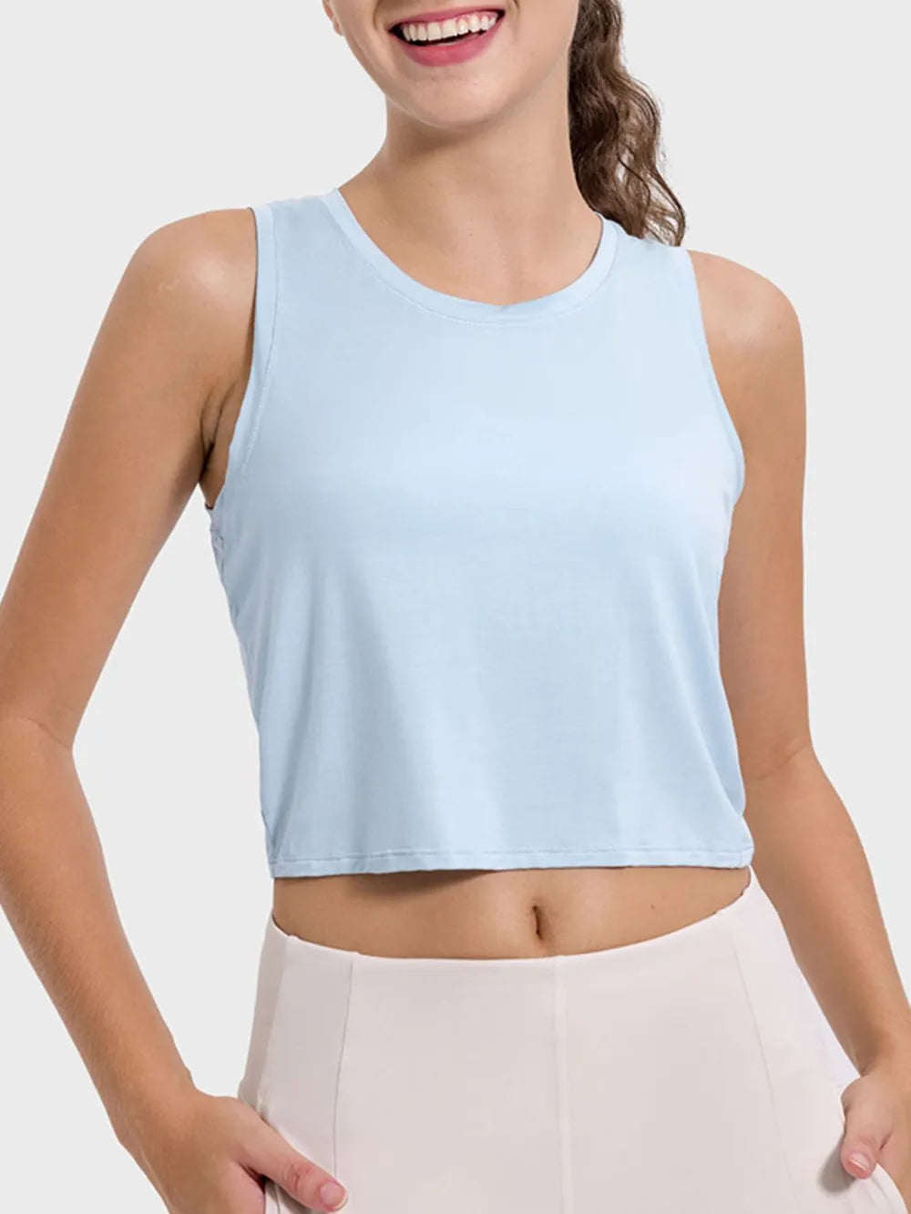 Drawstring Cutout Active Tank Top - Women's Workout Shirt with Stretch | Gym Wear
