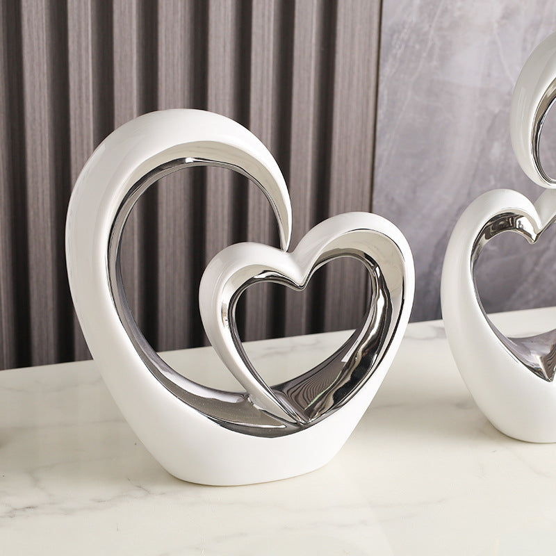 Heart-to-Heart Ornament - Modern Home Decor for Living Room, Bedroom & TV Cabinet