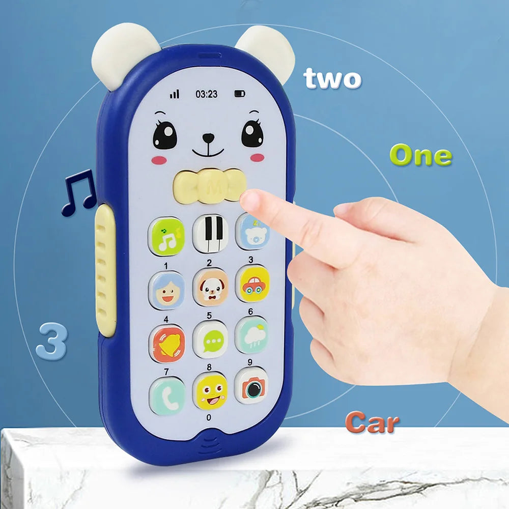 Baby Musical Phone Toy – Soft Light & Sound Learning Phone with Teether | Infant Early Education Toy