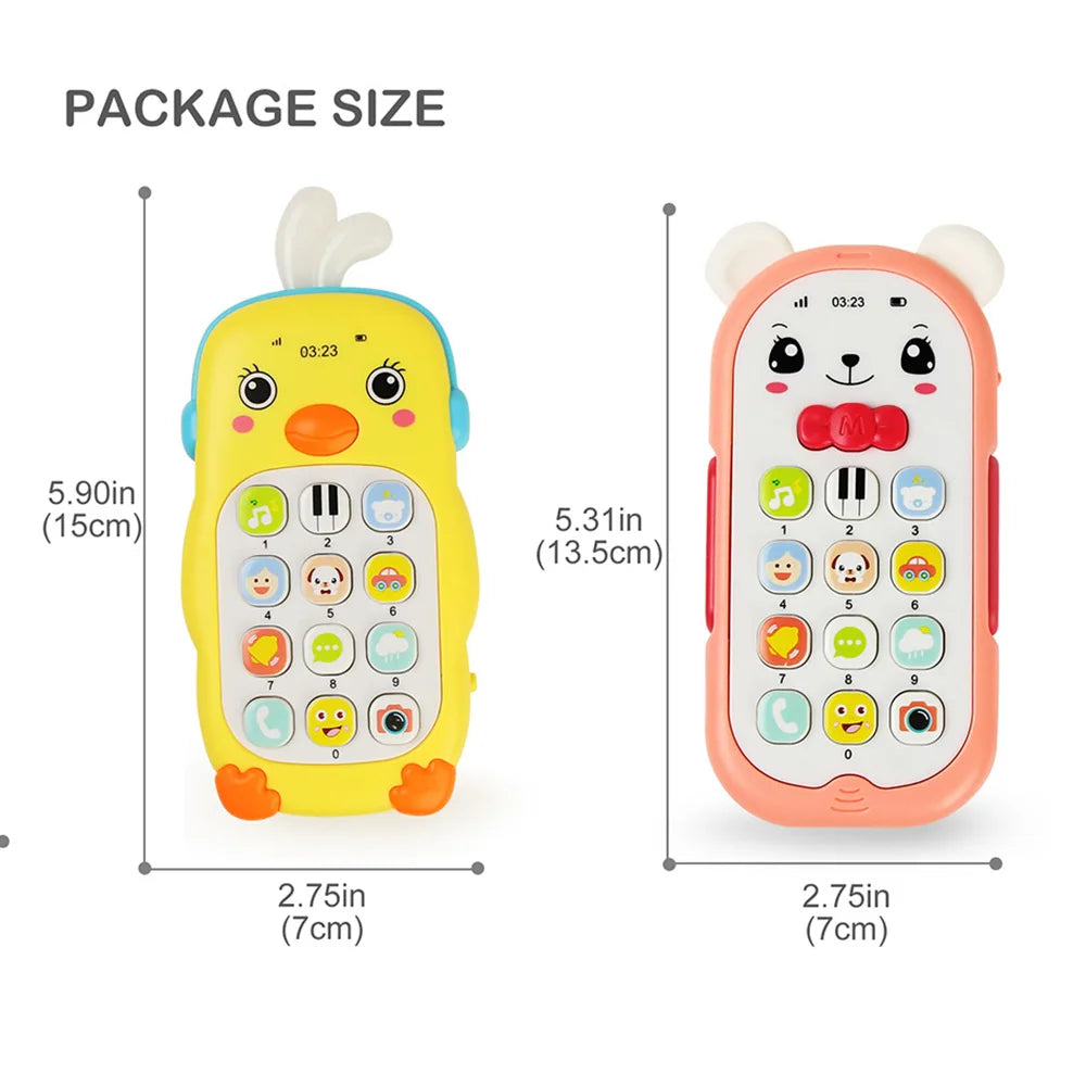 Baby Musical Phone Toy – Soft Light & Sound Learning Phone with Teether | Infant Early Education Toy
