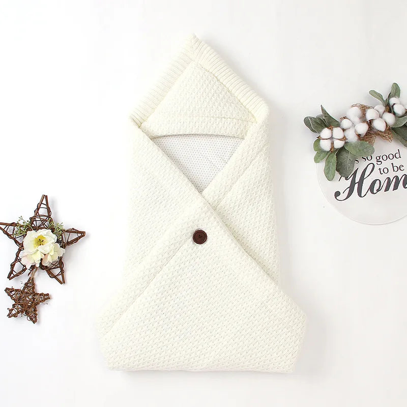 Knitted Winter Baby Sleeping Bag – Warm Newborn Cocoon Swaddle for Stroller & Crib