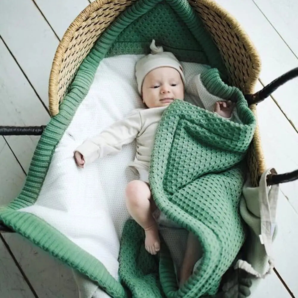 Knitted Winter Baby Sleeping Bag – Warm Newborn Cocoon Swaddle for Stroller & Crib