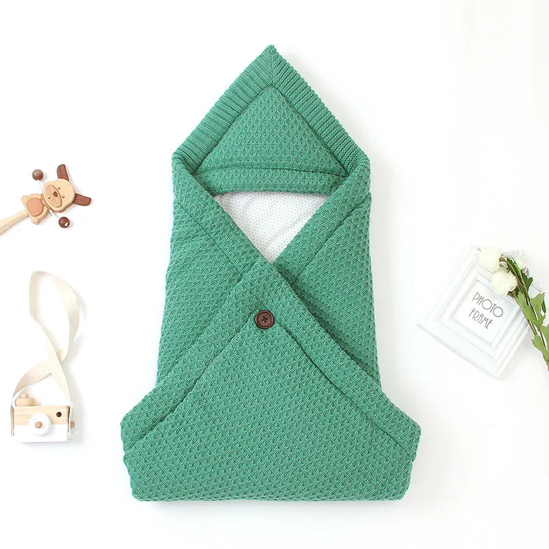 Knitted Winter Baby Sleeping Bag – Warm Newborn Cocoon Swaddle for Stroller & Crib