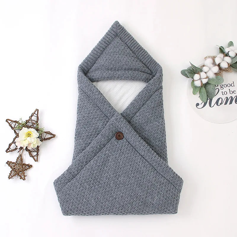 Knitted Winter Baby Sleeping Bag – Warm Newborn Cocoon Swaddle for Stroller & Crib