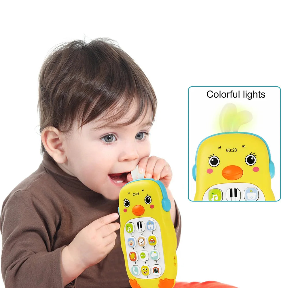 Baby Musical Phone Toy – Soft Light & Sound Learning Phone with Teether | Infant Early Education Toy
