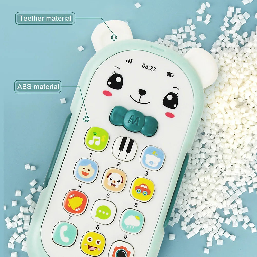 Baby Musical Phone Toy – Soft Light & Sound Learning Phone with Teether | Infant Early Education Toy