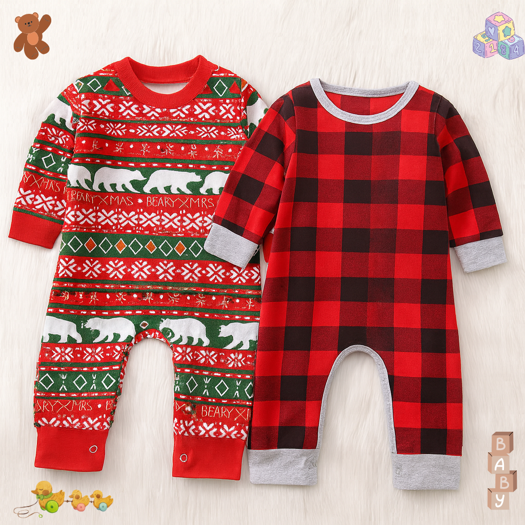 Christmas Santa Baby Romper – cozy winter outfit